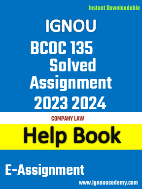 IGNOU BCOC 135 Solved Assignment 2023 2024